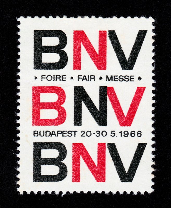 REKLAMEMARKE POSTER STAMP BNV FOIRE FAIR MESSE BUDAPEST 1966 MH