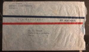 1946 Shanghai China Airmail cover to Brescia Italy Via Hong Kong Kodak Company