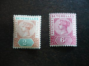 Stamps - Seychelles - Scott# 2, 5 - Mint Hinged Partial Set of 2 Stamps