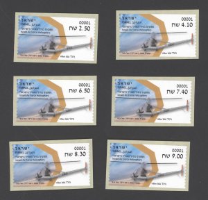 2020 Israel Set of 6 Hiller 360 Helicopter ATM Labels #00001