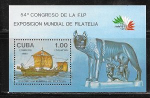 Cuba 2809 ITALIA '85 Philatelic Exhibition s.s. MNH