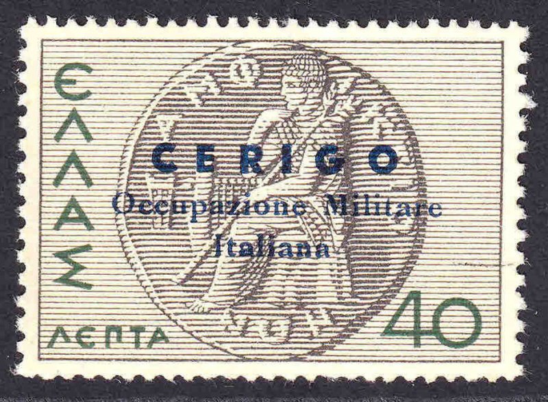 GREECE 399 CERIGO ITALY OCCUPATION OVERPRINT OG NH U/M VF SIGNED