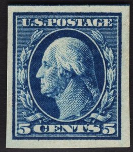 US #347 5c Blue Washington Imperf MINT NH SCV $50