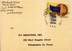 United States A.P.O.'s 5c Indiana Statehood 1966 Army & Air Force Postal Serv...