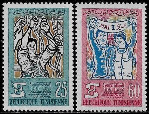 Tunisia #522-3 MNH Set - ILO Anniversary