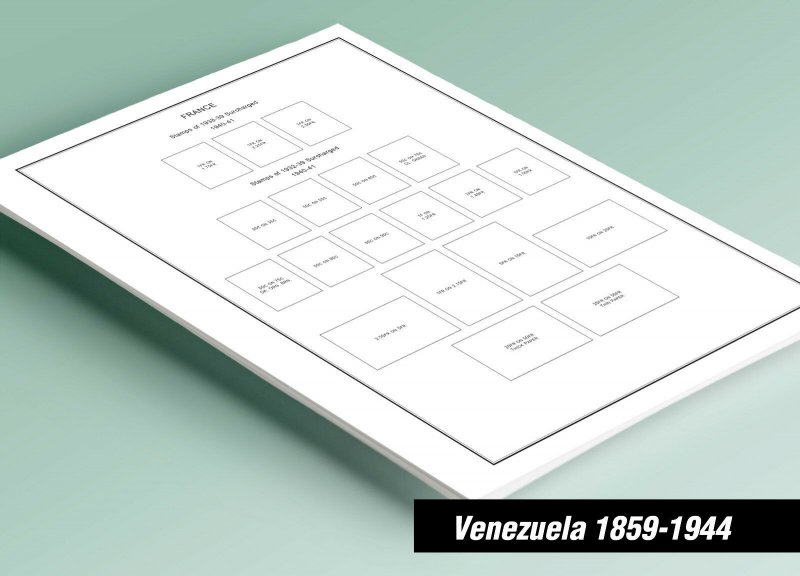 PRINTED VENEZUELA [CLASS.] 1859-1944 STAMP ALBUM PAGES (40 pages)