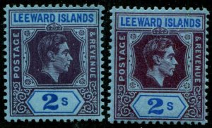 HERRICKSTAMP LEEWARD ISLANDS Sc.# 112, 112a Scott Retail $30.00 Mint LH