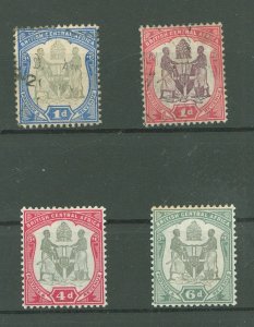 British Central Africa #43/44/46/48 Unused Single