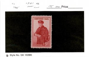 United States Postage Stamp, #FA1 Mint NH, 1955 Certified Mailman (AC)