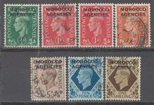 COLLECTION LOT # 2384 GREAT BRITAIN OFFICES IN MOROCCO 7 STAMPS 1949 CV+$62