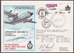 NEW ZEALAND ROSS DEPENDENCY 1978 signed flight cover ex Scott Base..........w359