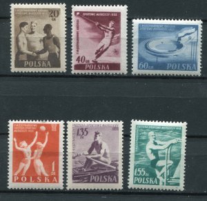 POLAND 1955 2nd INTERNATIONAL YOUTH GAMES 699-704 PERFECT MNH