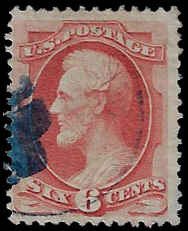 U.S. #148 Used H; 6c Lincoln (1870)