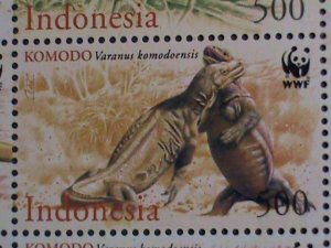 INDONESIA-2000-SC# 1914a WWF-CONSERVATION- PREHISTORY ANIMALS MNH SHEET VF