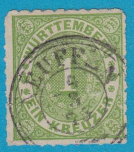 GERMAN STATES - WURTTEMBERG 47a  USED - BLUE GREEN COLOR VARIETY CV 72.50  - NZU