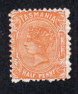 Tasmania 1863 4p rose Victoria, Scott 66 MH, value = $3.50