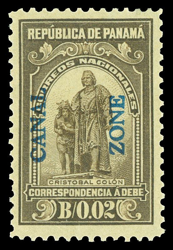 Canal Zone Scott J5 1915 2c Postage Due Issue Mint VF OG Small HR Cat $225