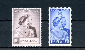 SWAZILAND 1948 KING GEO VI SILVER WEDDING MINT NEVER HINGED AS SHOWN