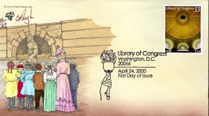 Pugh Designed/Painted Library of Congress FDC...55 of 97 created!