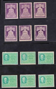 MOMEN: US STAMPS #RV36-RV47 MOTOR VEHICLE TAX REVENUE MINT OG NH LOT #79156*