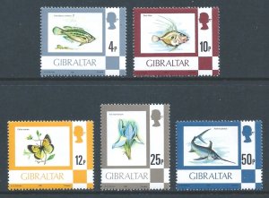 Gibraltar #345a-53a NH Fauna & Flora Defins. (5) - Inscribed 1981