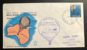 1966 Canowindra Australia First Day Balloon Flight Cover FDC To Croydon