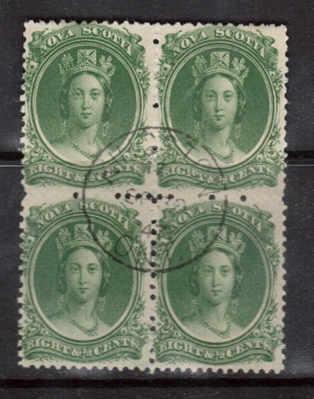 Nova Scotia #11 VF Used Block With Kingston Ont 1947 CDS Cancel