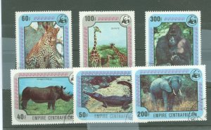 Central African Republic #323-38 Used Single (Complete Set) (Animals) (Wildlife)