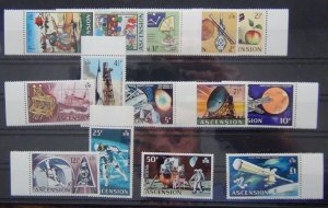 Ascension 1971 Evolution of Space Travel set MNH