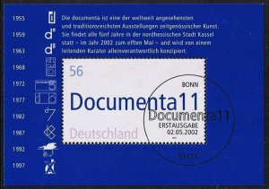 Germany 2002,Sc.#2162 used Bonn s./s., Lettering Documenta 11