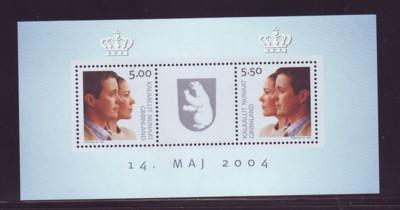 Greenland Sc 430a 2004 Royal Wedding stamp sheet mint NH