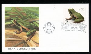 US 3817 Reptiles and Amphibians - Frog UA Fleetwood cachet FDC DP