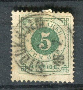 SWEDEN; 1870s early classic 'ore' issue used 5ore. value fair Postmark