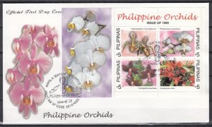 Philippines, Scott cat. 2654. Orchids s/sheet. First day cover. ^