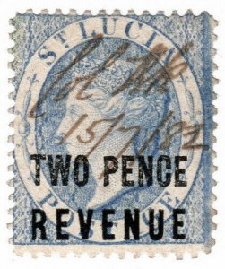 (I.B) St Lucia Revenue : Duty Stamp 2d