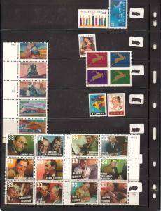1999 MINT NH COMPLETE COMMEMORATIVE YEAR SET OF 65 STAMPS