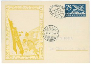 P0055 - SWITZERLAND - POSTAL HISTORY - AVIATION 1927 Postal Stationery Card-