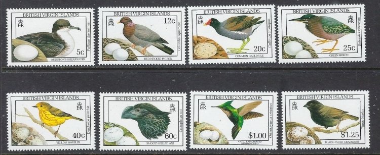 British Virgin Is 658-65 MNH 1990 Birds (ap7080)