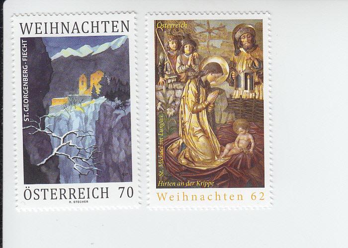 2013 Austria Christmas Paintings (2) (Scott 2476-77) MNH