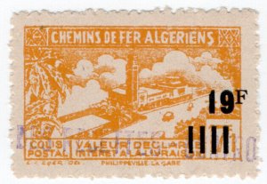 (I.B) France Colonial Railway : Algeria Chemins de Fer 19F on 17.1F