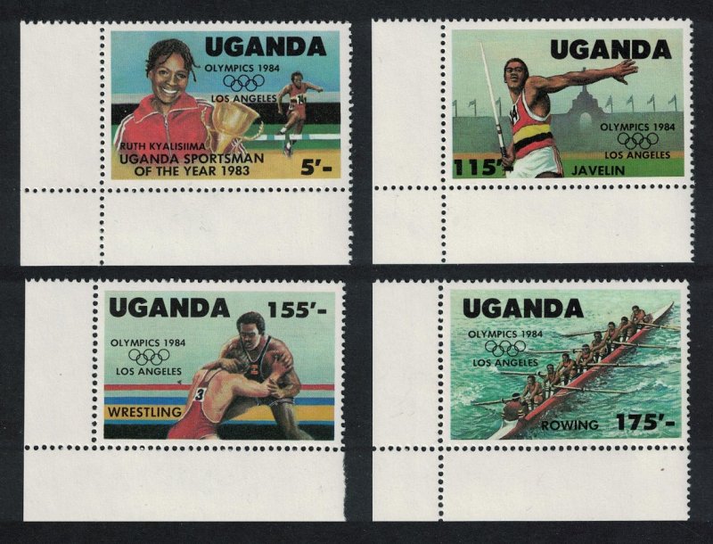 Uganda Rowing Wrestling Olympic Games Los Angeles 4v Bottom Left Corners