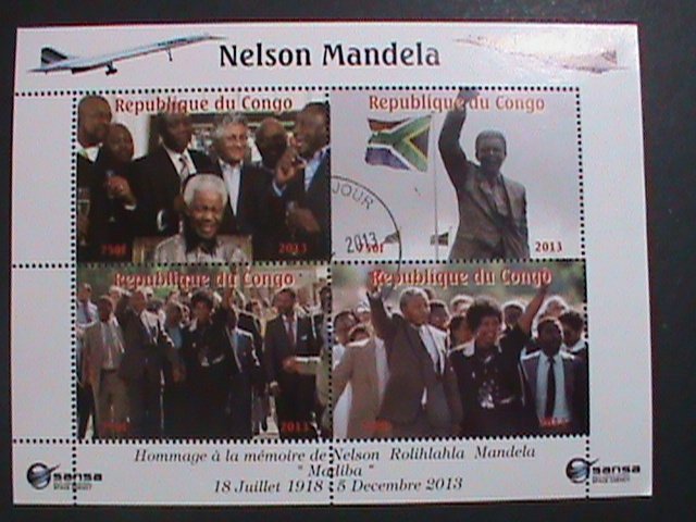 ​CONGO-2013-FAMOUS PERSON-NELSON MANDELA -CTO S/S VF WE SHIP TO WORLD WIDE.