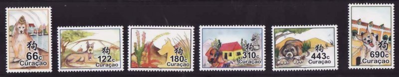 Curacao-Sc#326-31- id8-unused NH set-Animals-Chinese New Year of the Dog-2018-