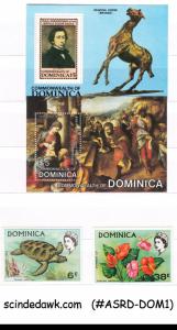 COLORFUL COLLECTION OF DOMINICA MINT STAMPS IN SMALL STOCK BOOK