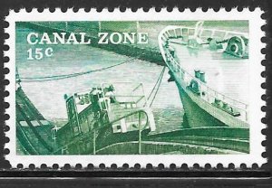 Canal Zone 165: 15c Towing Locomotive, single, MNH, VF