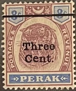 Malaya-Perak 1900, SC 65d, Antique “e” in cent. LH Very Fine Set