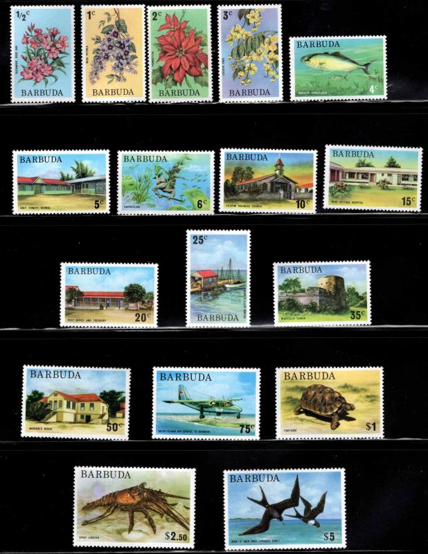 BARBUDA Scott 170-186 MNH** short set 17/18