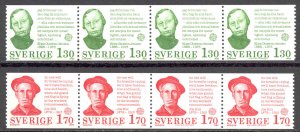 Sweden Sc# 1324-1325 MNH Strip/4 w/control number 1980 Europa