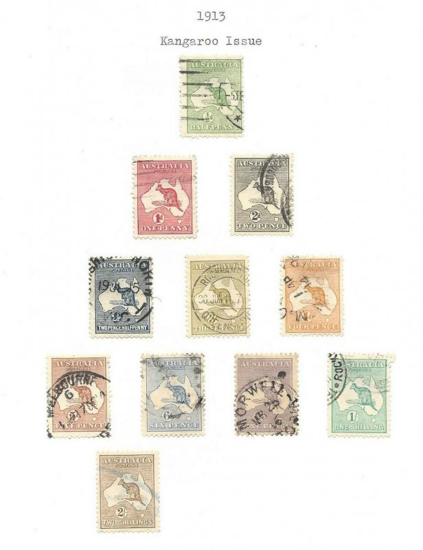 Australia #1 thru #11 Excellent Stamps CV $390 ++