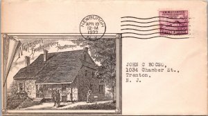 FDC 1933 SC #727 - Washington's HQ (Grey) - Newburgh, NY - Single - F59900